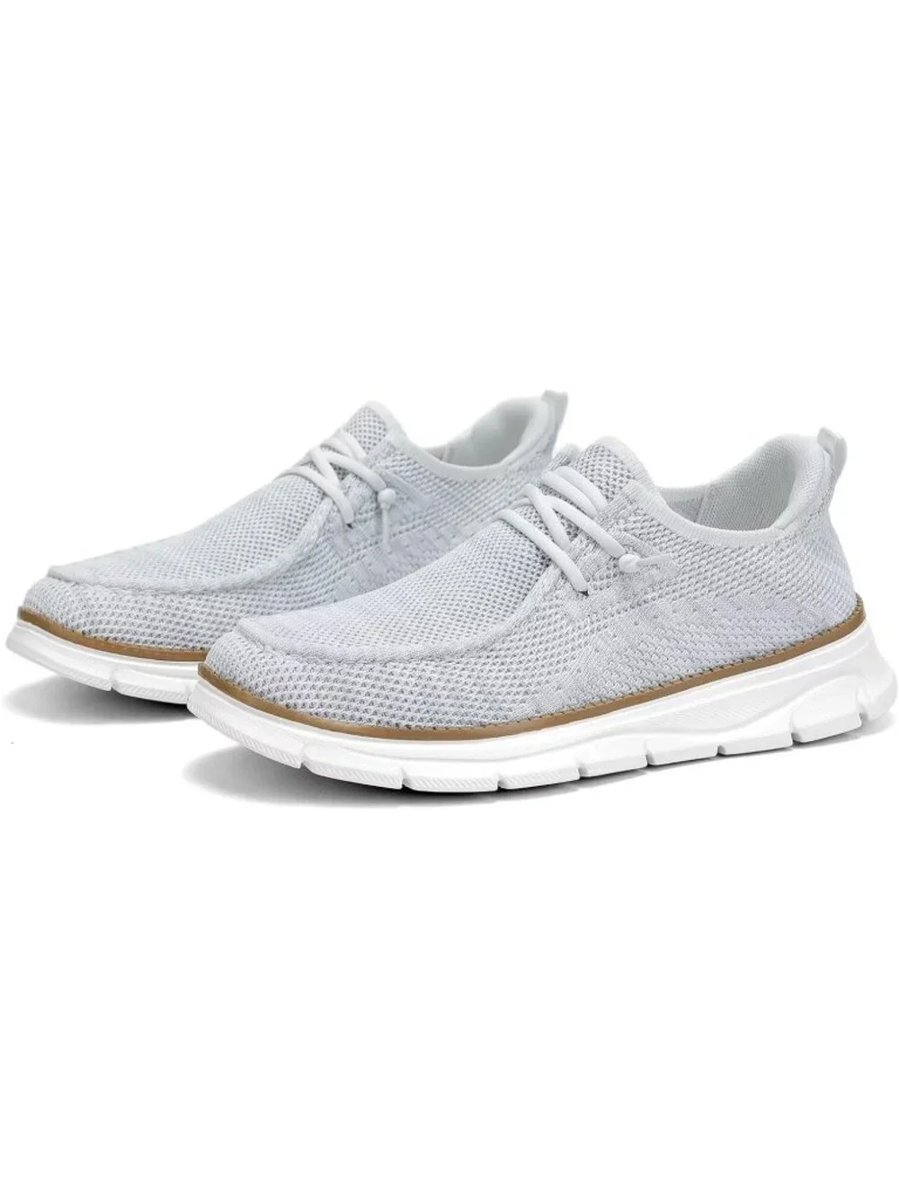 Men's White Slip On Loafers Comfortable Boat Casual Walking Sneaker Shoes