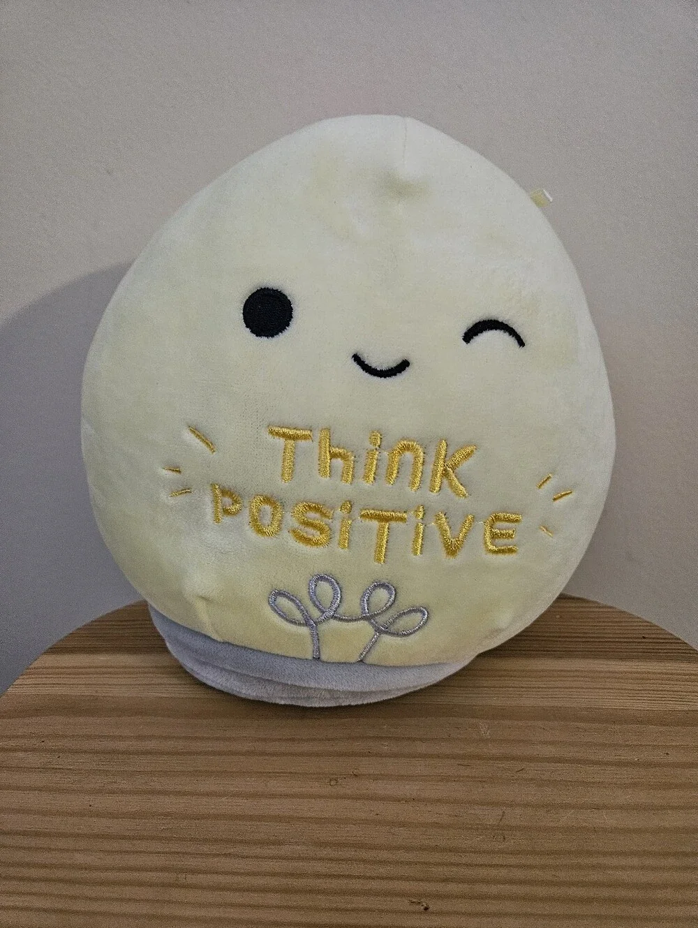 Squishmallows Yellow Winking Face Plush Pillow - 