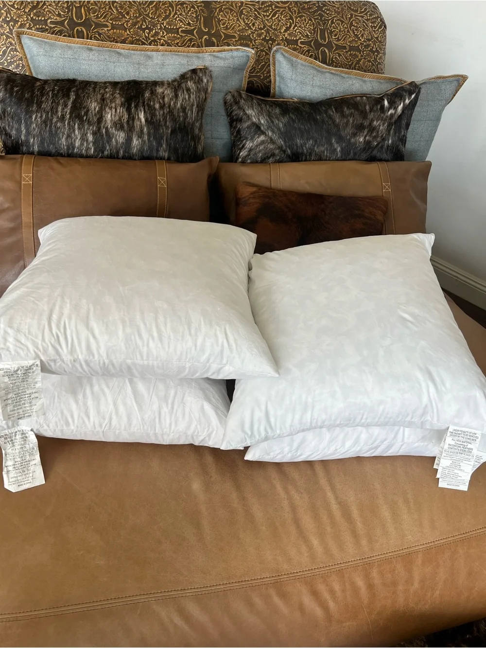 Feathered White Inserts for decorative pillows
