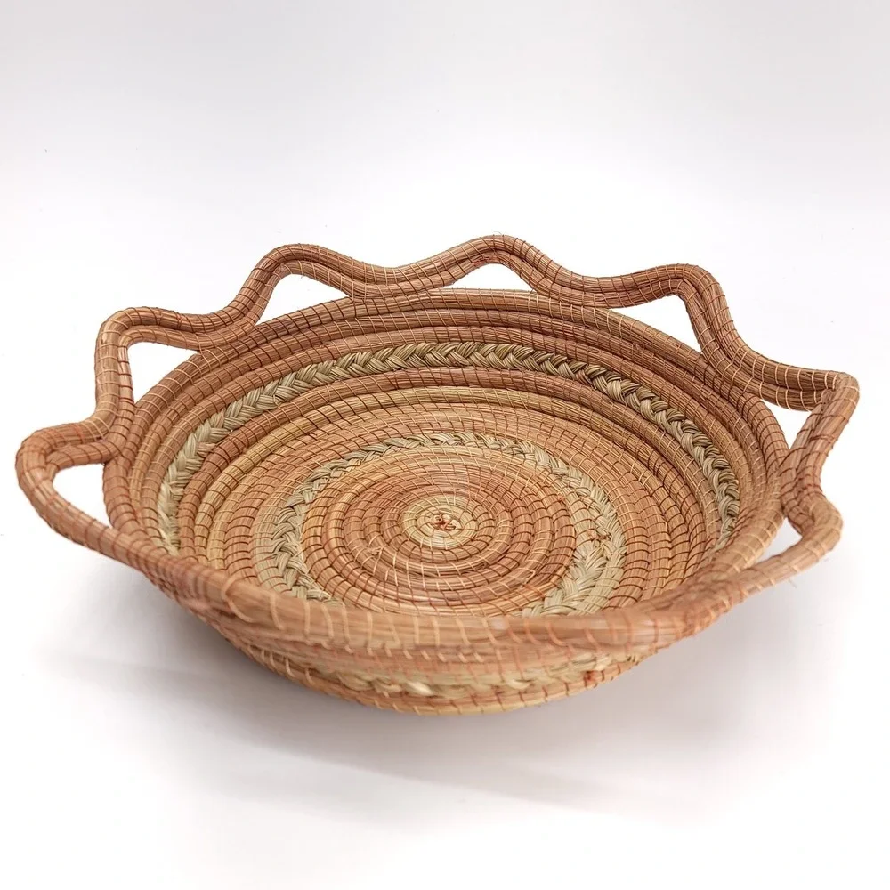 Pine Needle‎ Basket Hand Woven 14