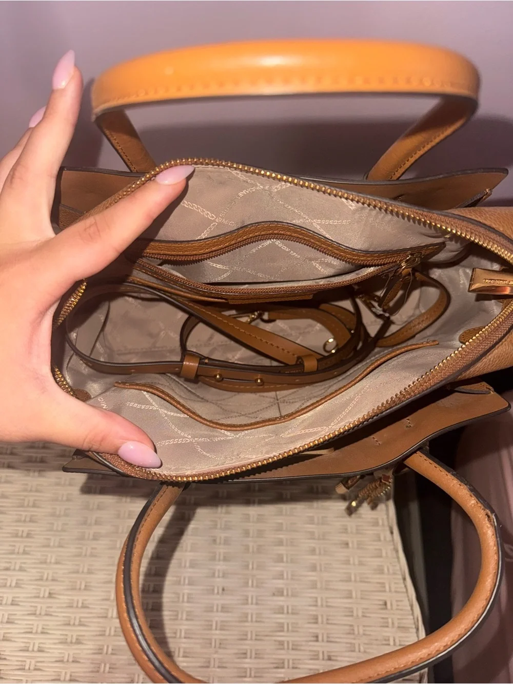 Michael Kors structured pebbled