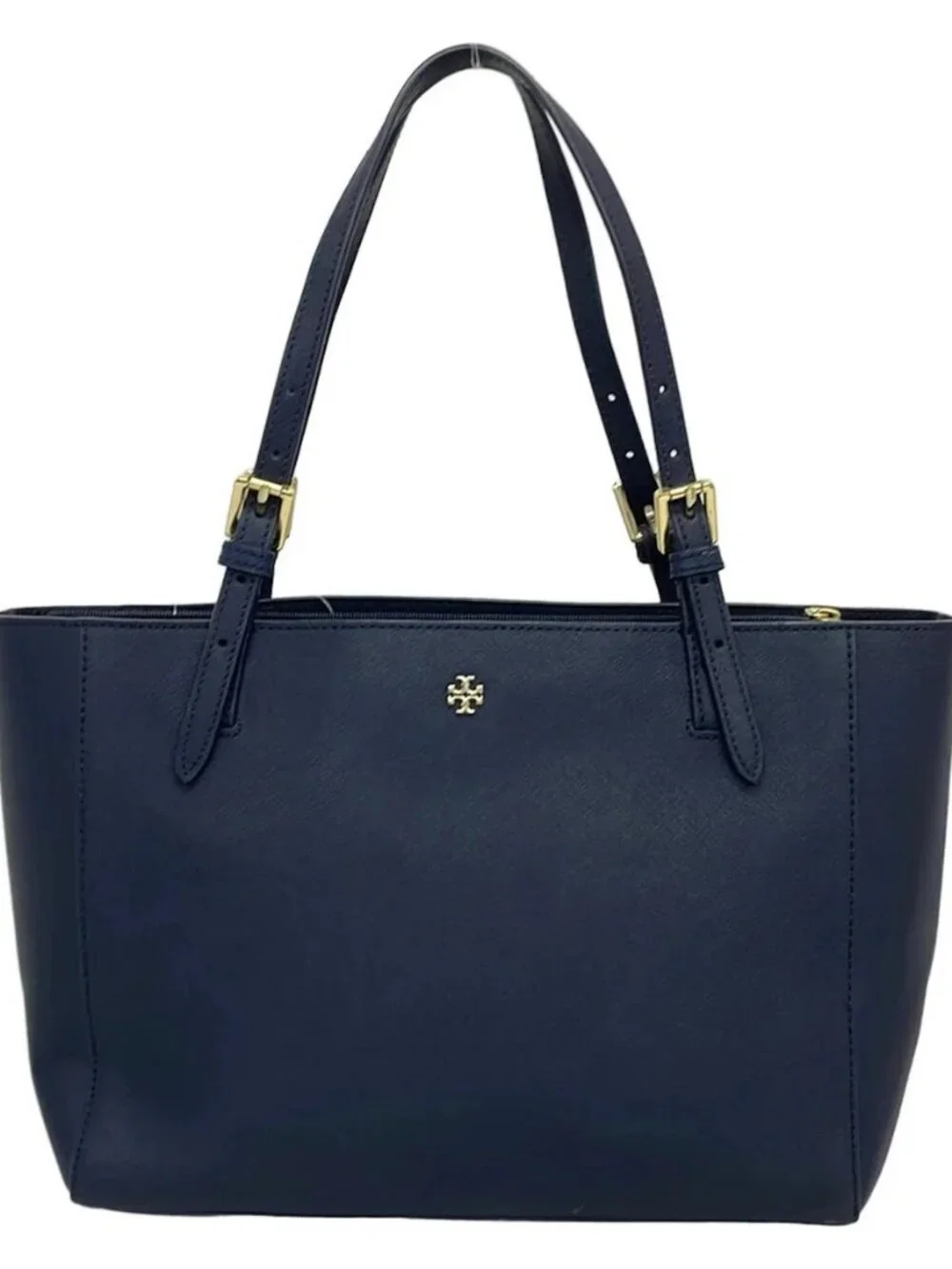TORY BURCH Dark Navy Leather Tote Bag