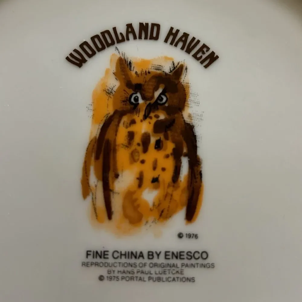 WOODLAND HAVEN ENESCO VINTAGE 1976 COLLECTOR PLATE HANS PAUL LUETCKE DEER Fawn‎