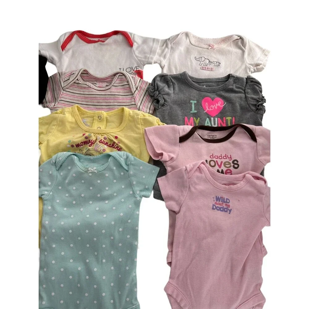 Baby Girls Assorted One piece & Shorts Bundle - Sizes‎ 6M Cotton Blend 15 Piece