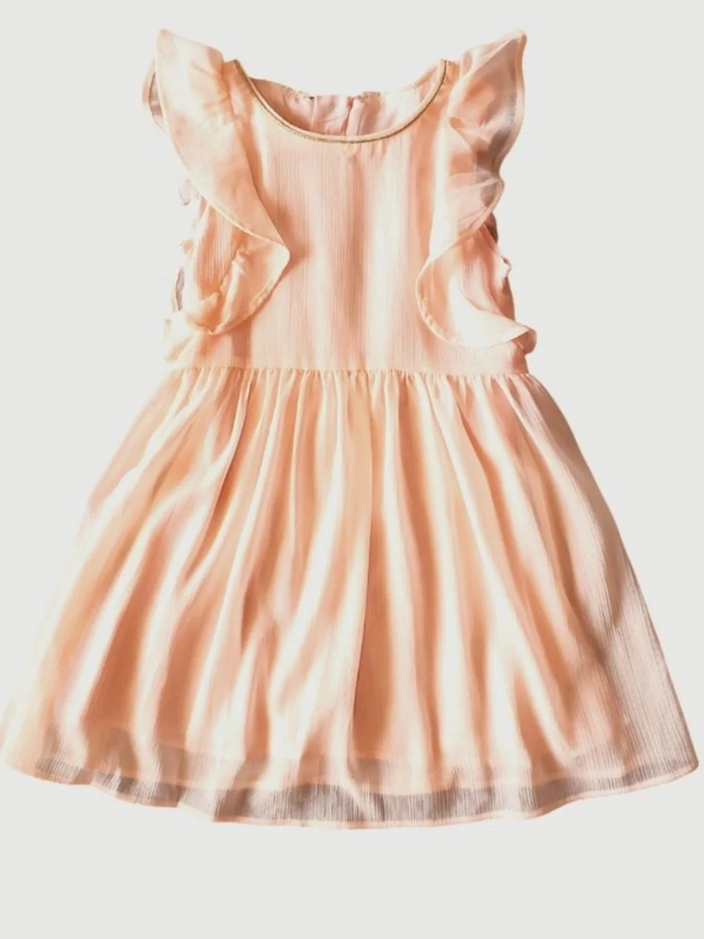 OshKosh Girls Ruffle Chiffron Trimmed Peach Dress