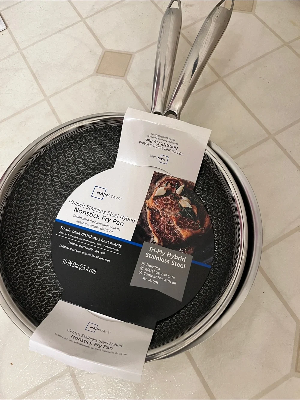 Mainstay 10” Stainless Nonstick In HEXCLAD Vogue NWT