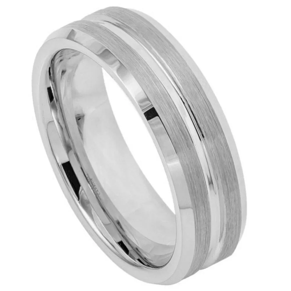 New unisex women or men brushed 7mm Tungsten men's Ring Wedding Band