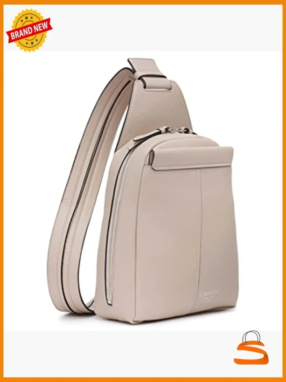Convertible Sling Backpack, Vegan Leather, 3 Compartments, Lightweight