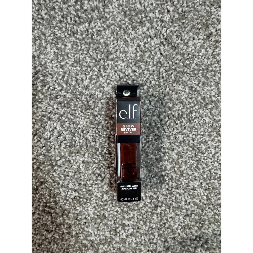 elf Glow Reviver Lip Oil Hot As Fudge Brown Sheer Glossy Finish NIB