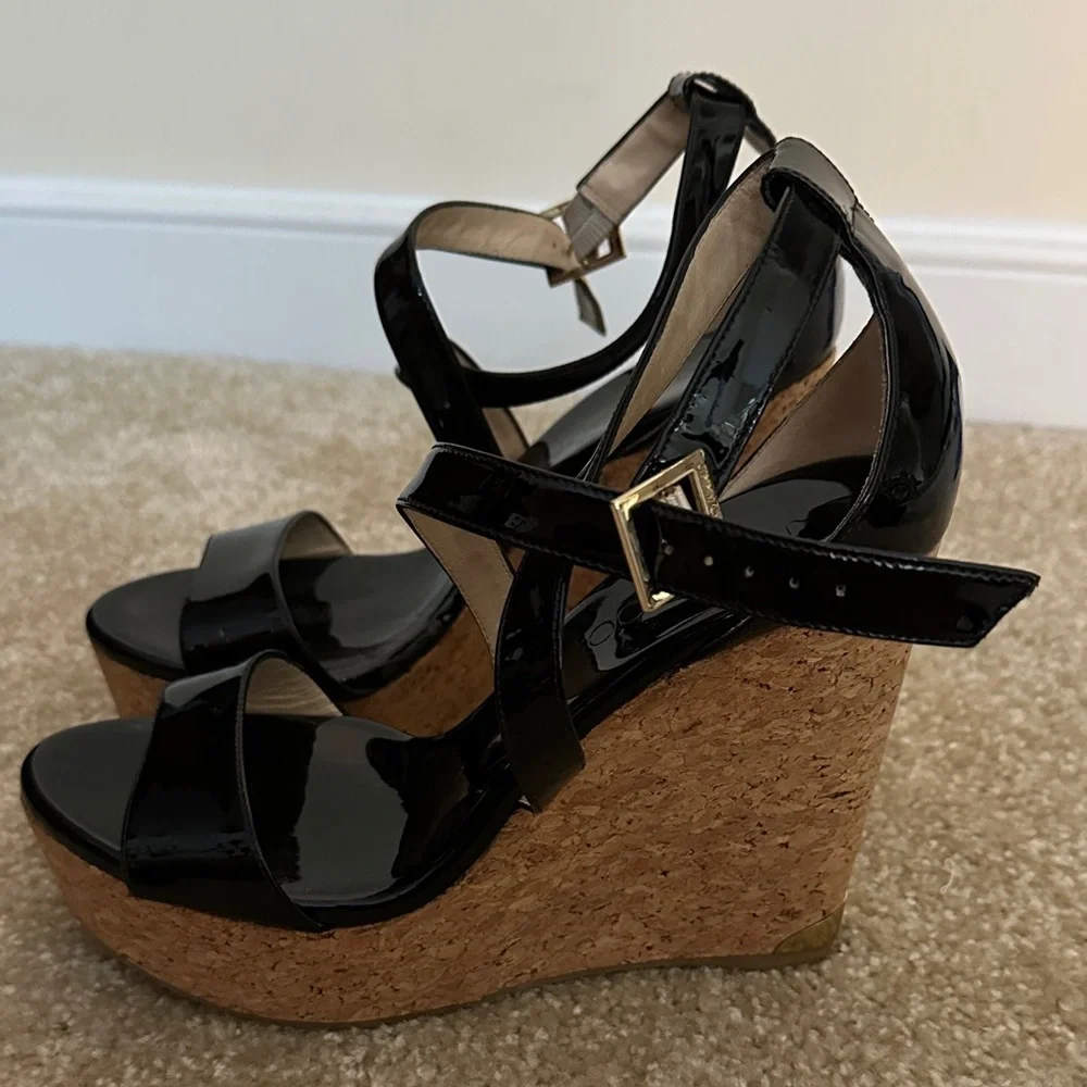 Jimmy Choo strappy patent