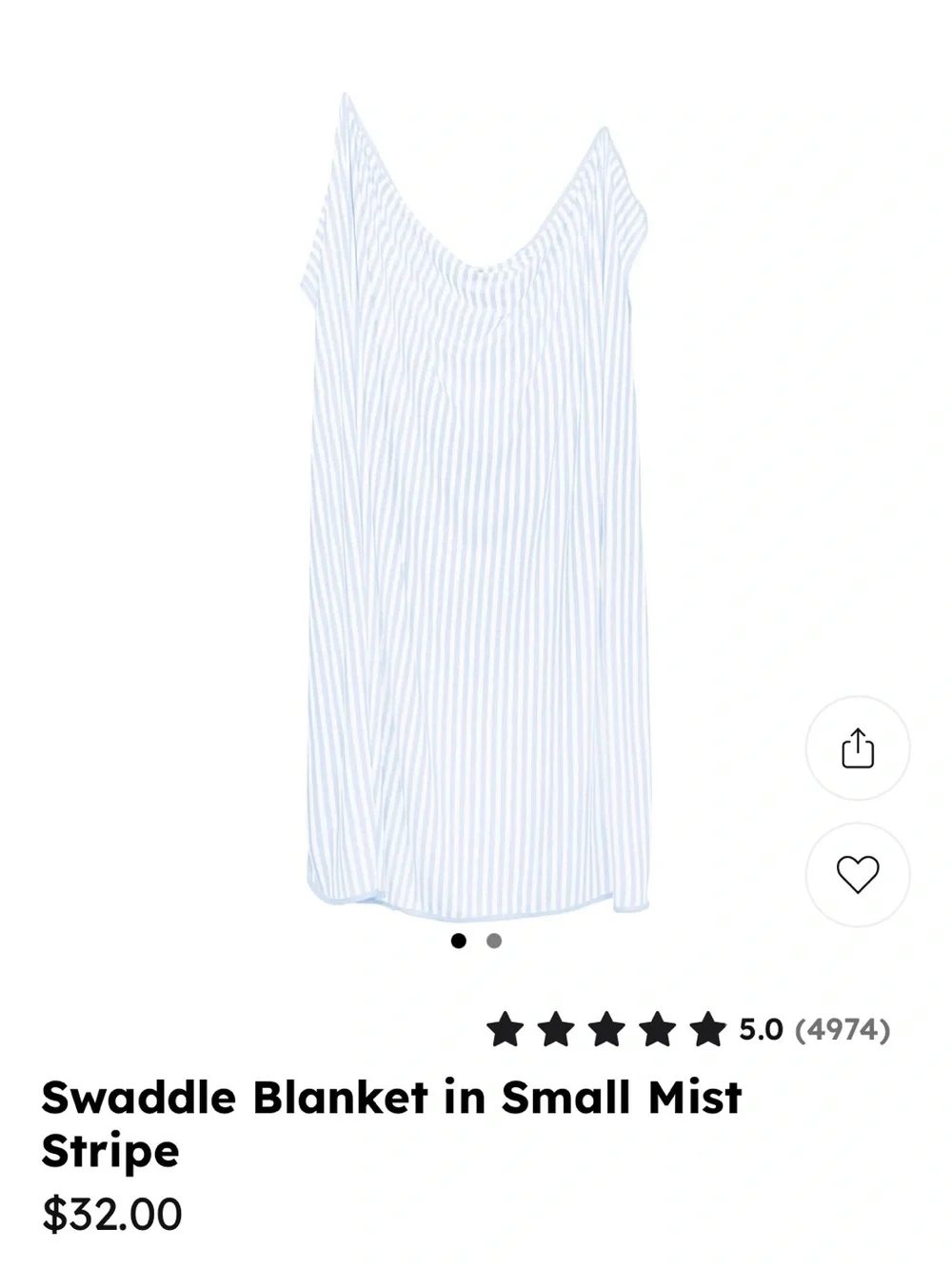 Kyte Baby Swaddle Blanket in Small Mist Stripe