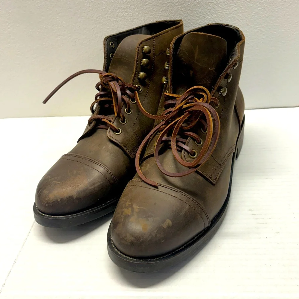 NEW Rhodes Footwear Portland Boot Leather Brown Men’s Sz 9.5