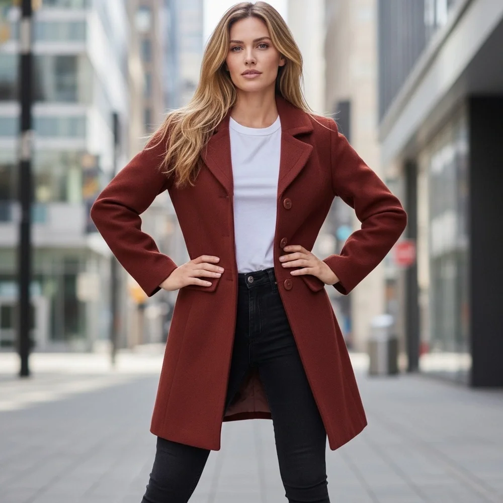 Kate Spade New York Wool Blend Coat Women’s XS Rust / Burnt Orange
