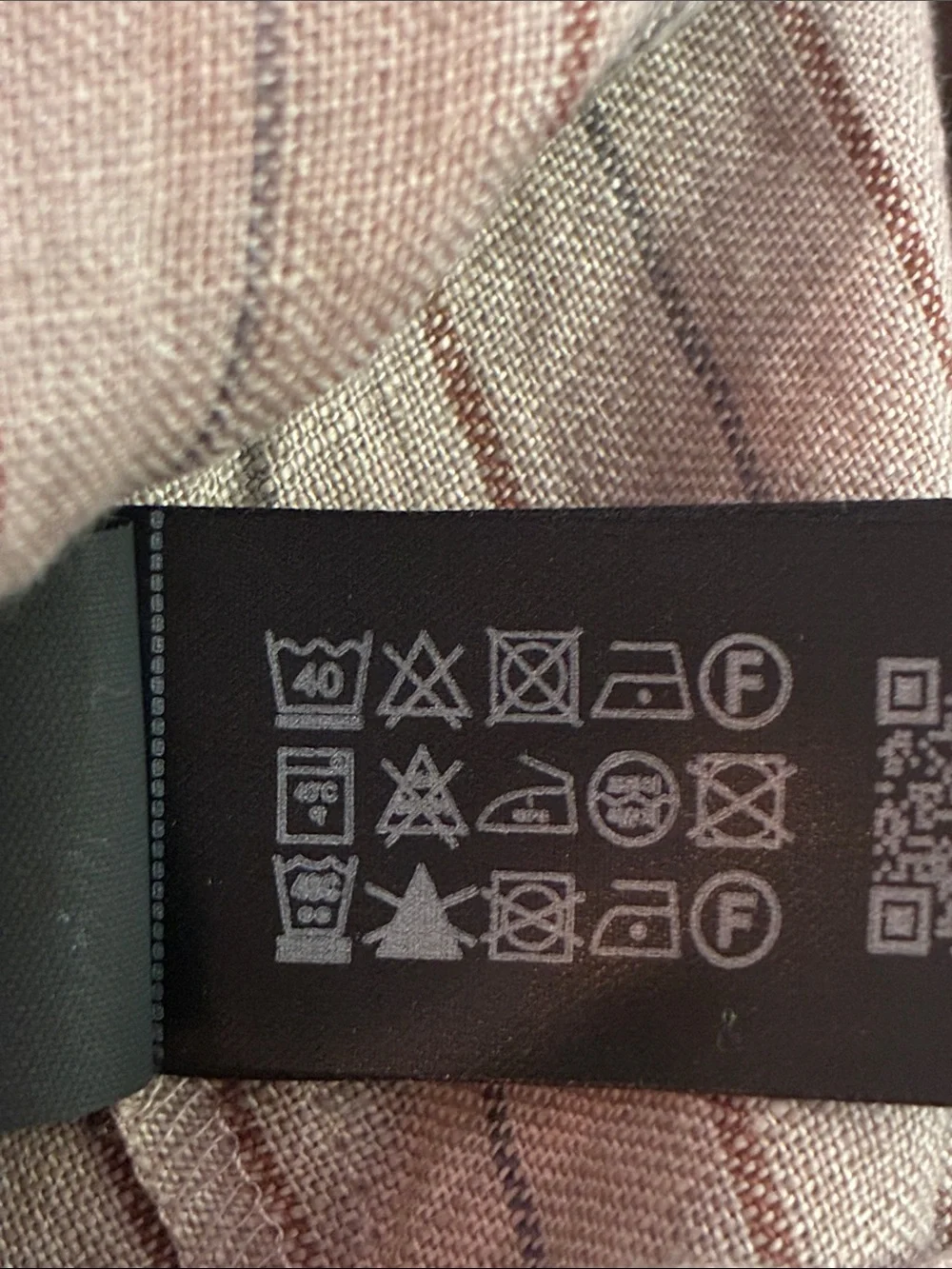 NWT. Zara ZW Collection Beige 100% Linen Striped Shirt. Size L.
