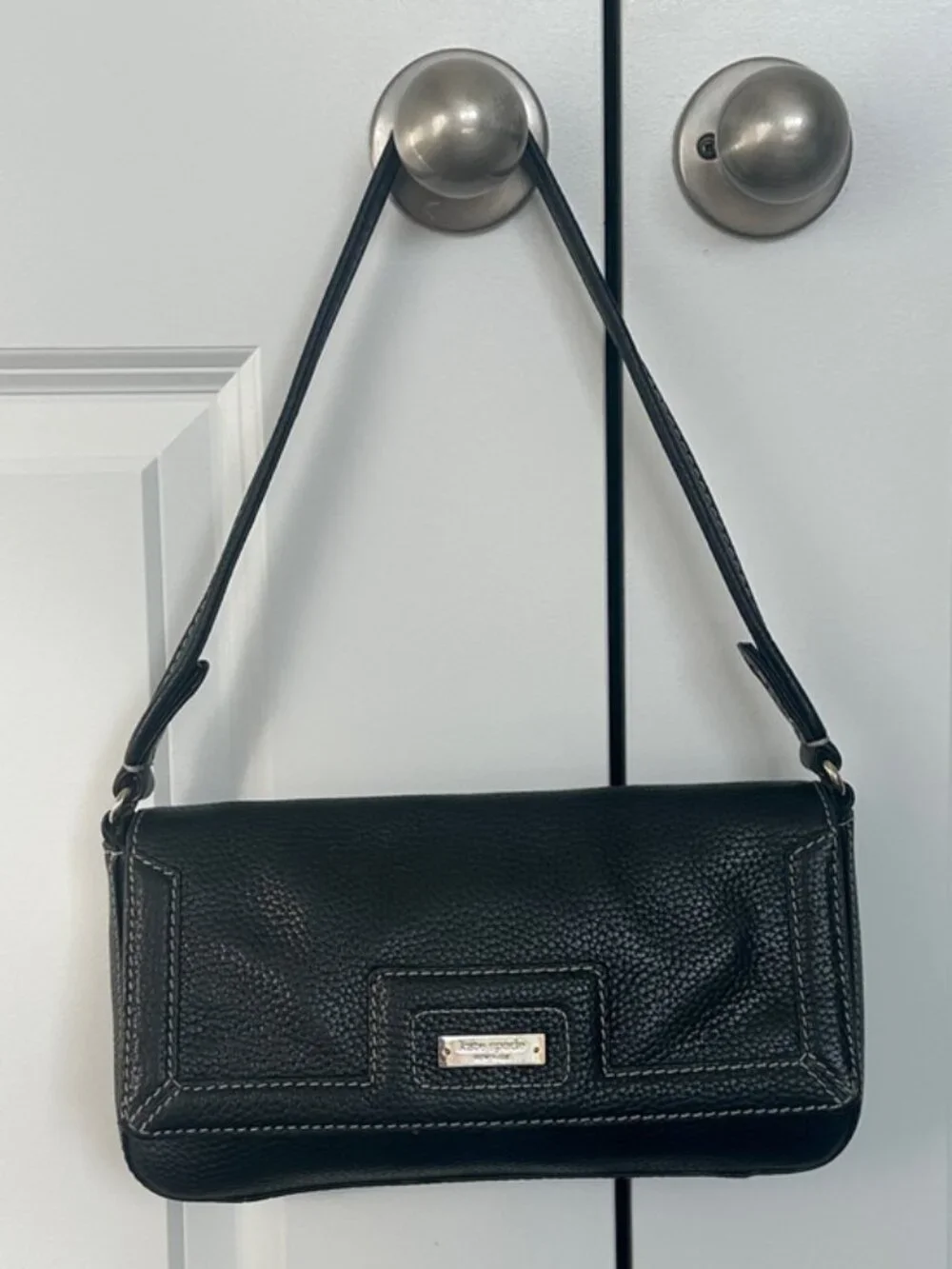 Kate Spade Leather Shoulder Bag with Contrast Stitching