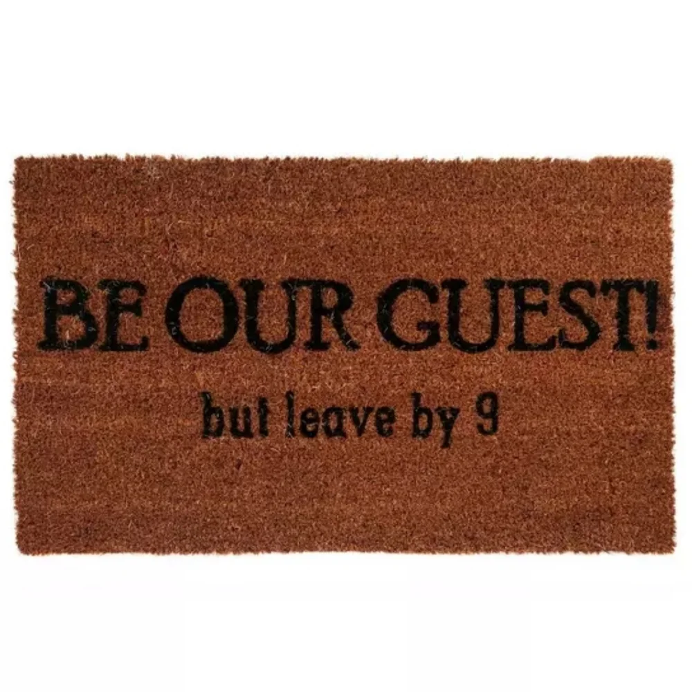 Welcome Mat with Black Text
