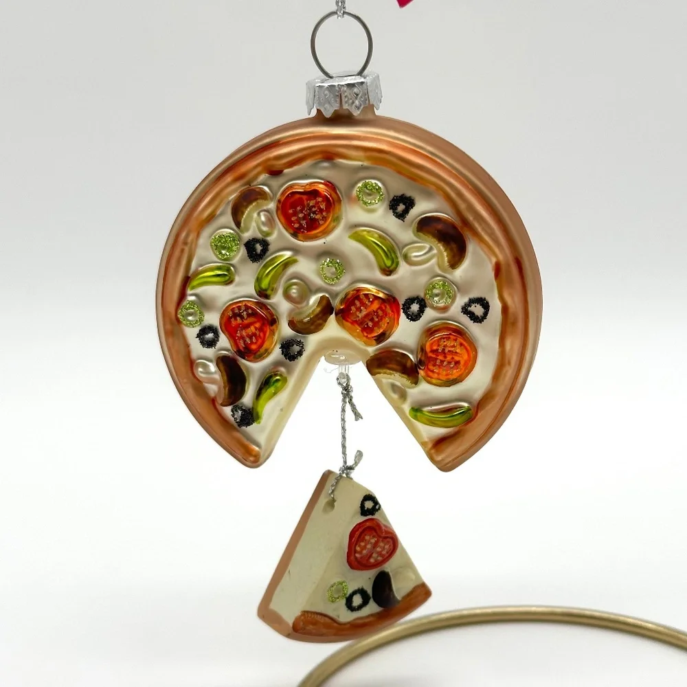 St. Nicholas Square Pizza With Dangling Pizza Slice Ornament 2023