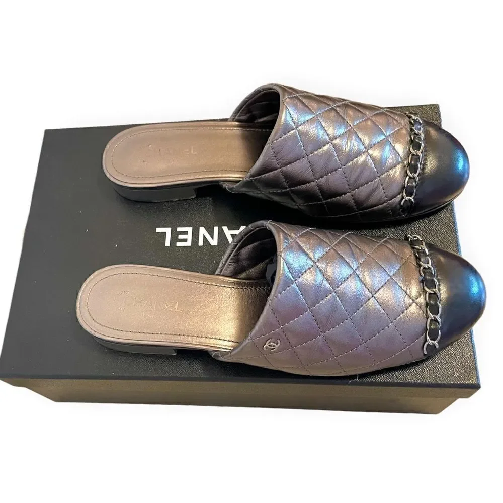 CHANEL iridescent silver
