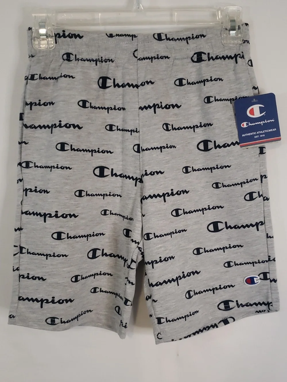 Champion Gray Shorts with Logo, Boys Medium