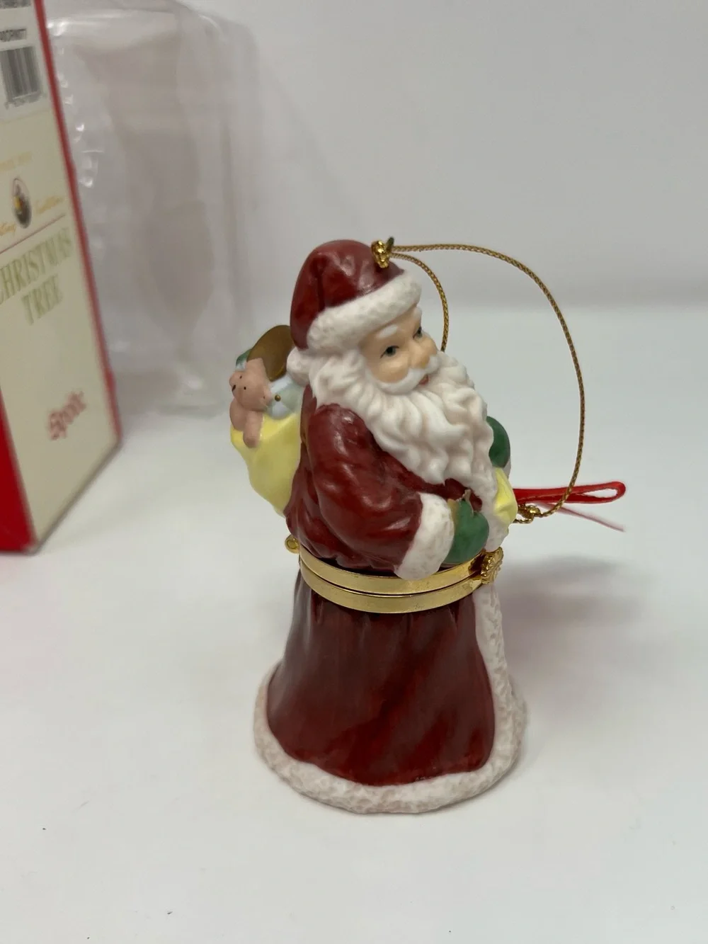 Spode Santa Hinged Trinket Box Ornament Christmas/Holiday Vintage In Box