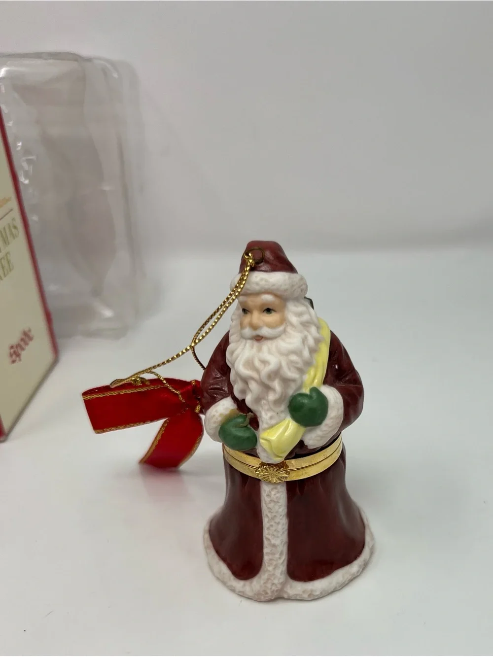 Spode Santa Hinged Trinket Box Ornament Christmas/Holiday Vintage In Box