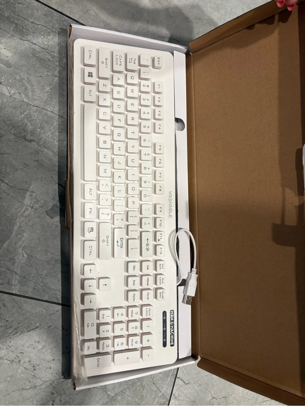 Man & Machine Washable Keyboard White