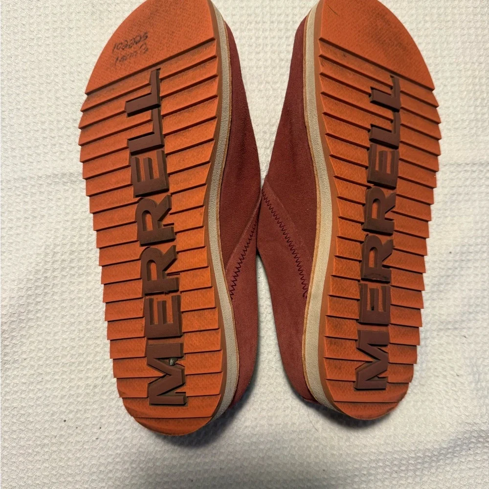 Merrell’s Slip-On Suede Clog - Burgundy