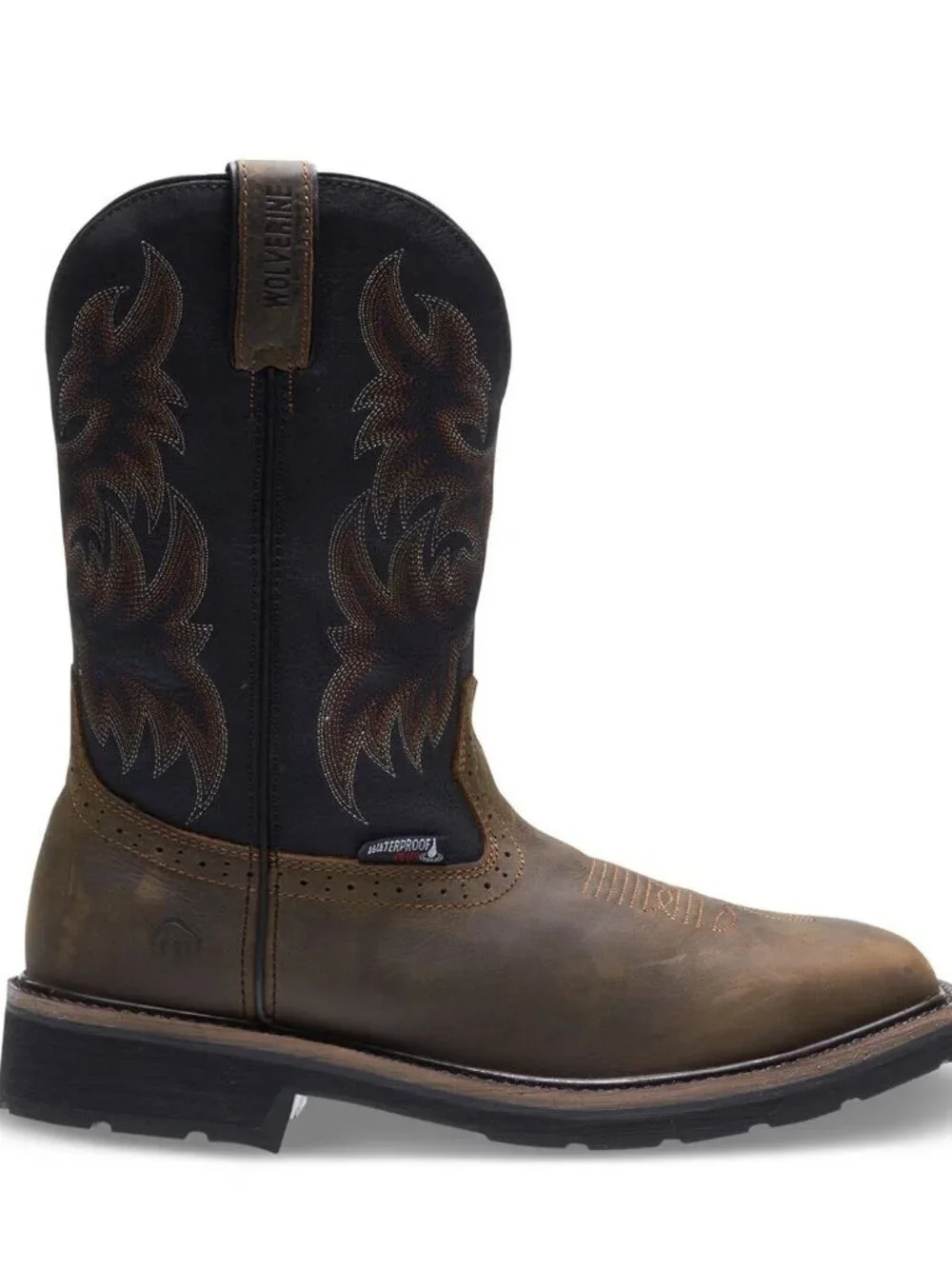 Wolverine Rancher Steel Toe Waterproof Wellington Work Boots Mens 12 Black Brown
