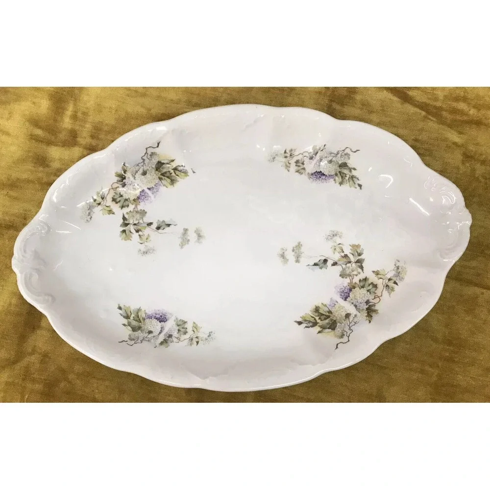 Vintage RARE Habsburg Porcelain China 996 Oval Serving Platter MZ Austria Flower