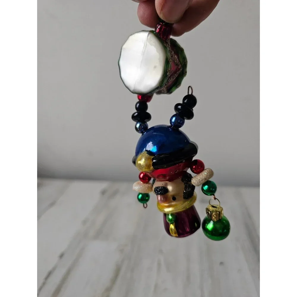Glass‎ drummer beaded funny hanging upside down ornament musical Xmas tree