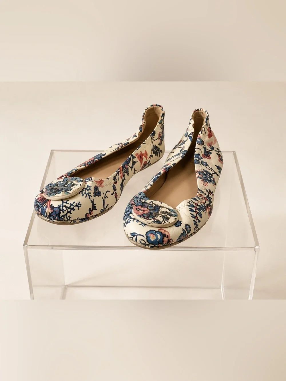 Tory Burch cream leather