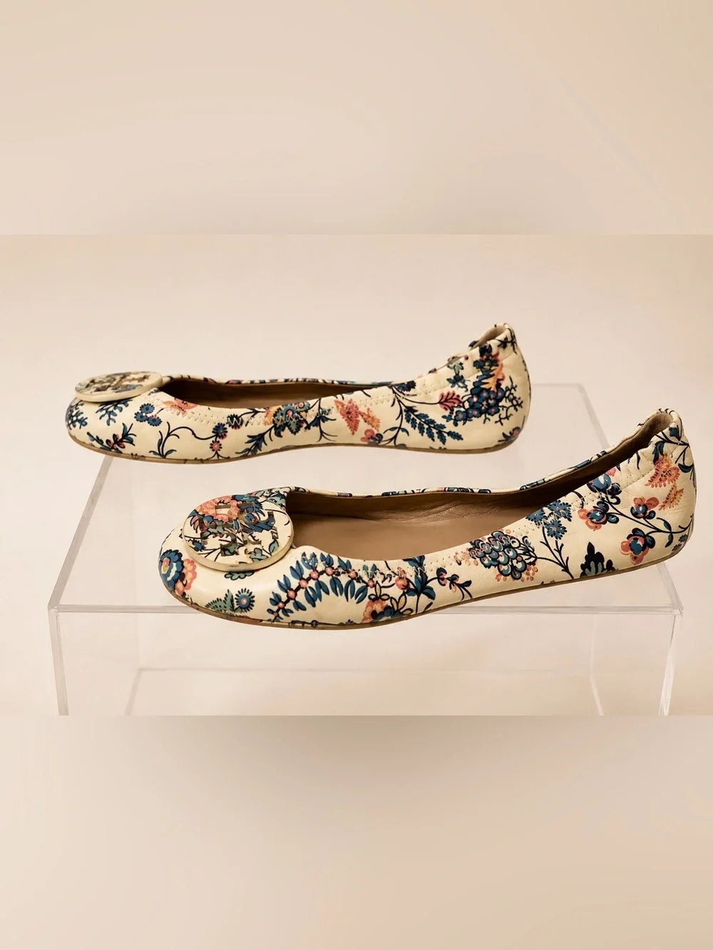 Tory Burch cream leather