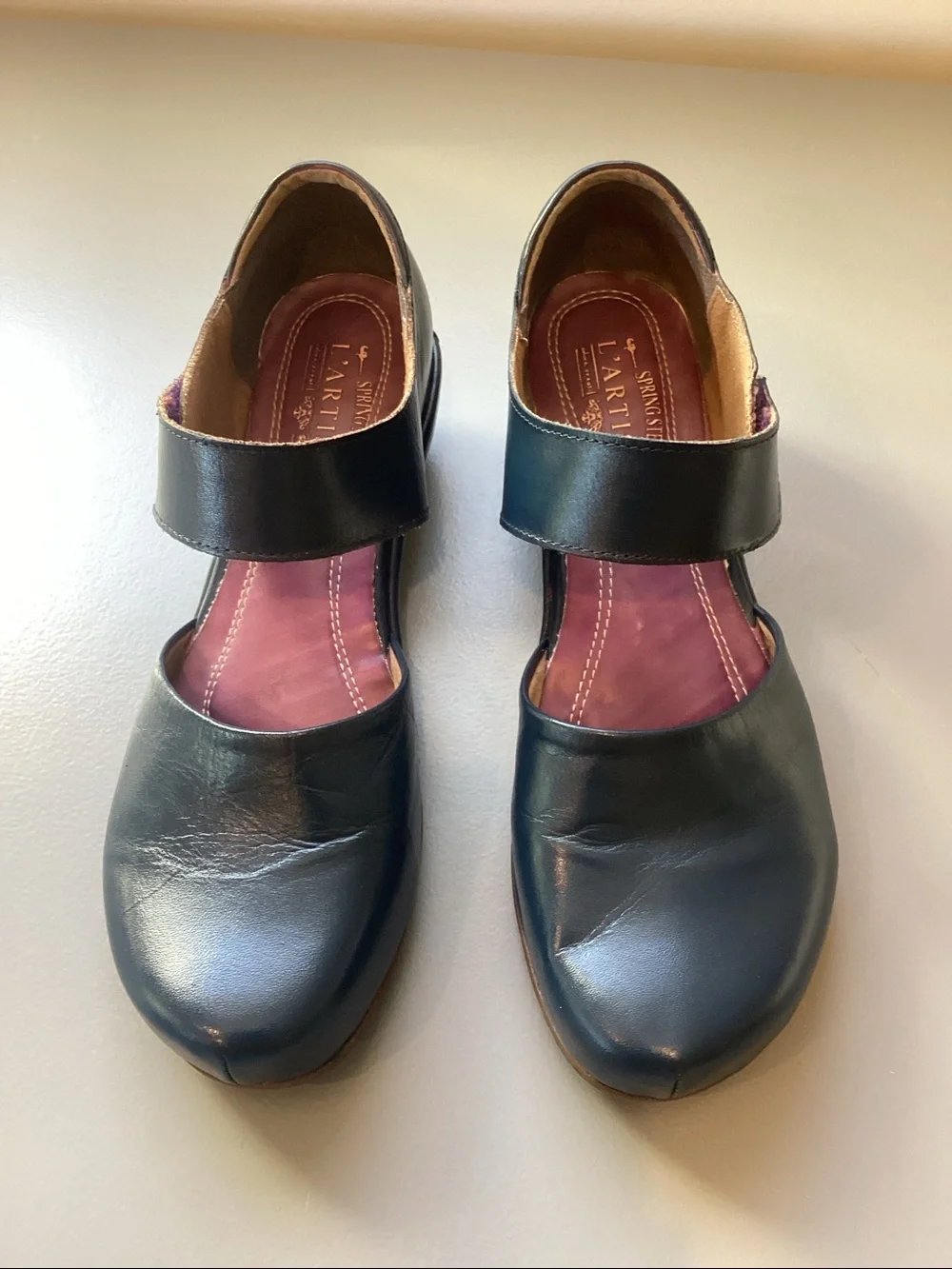 Spring Step L’Artiste Gloss 41 Mary Jane Clogs Blue