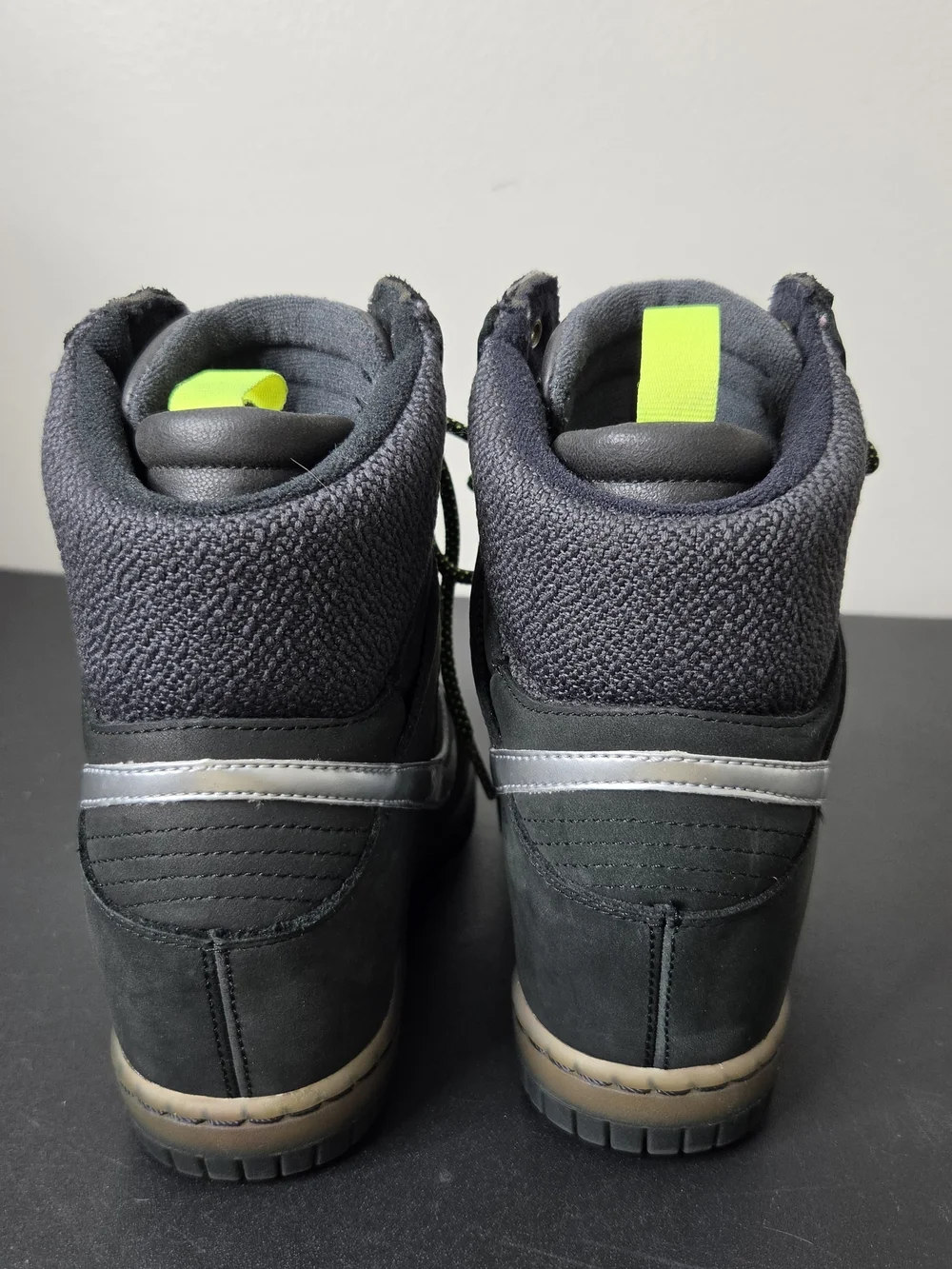 Nike Dunk Sky Hi Sneakerboot Wedge Sneakers Speckled Neon Laces