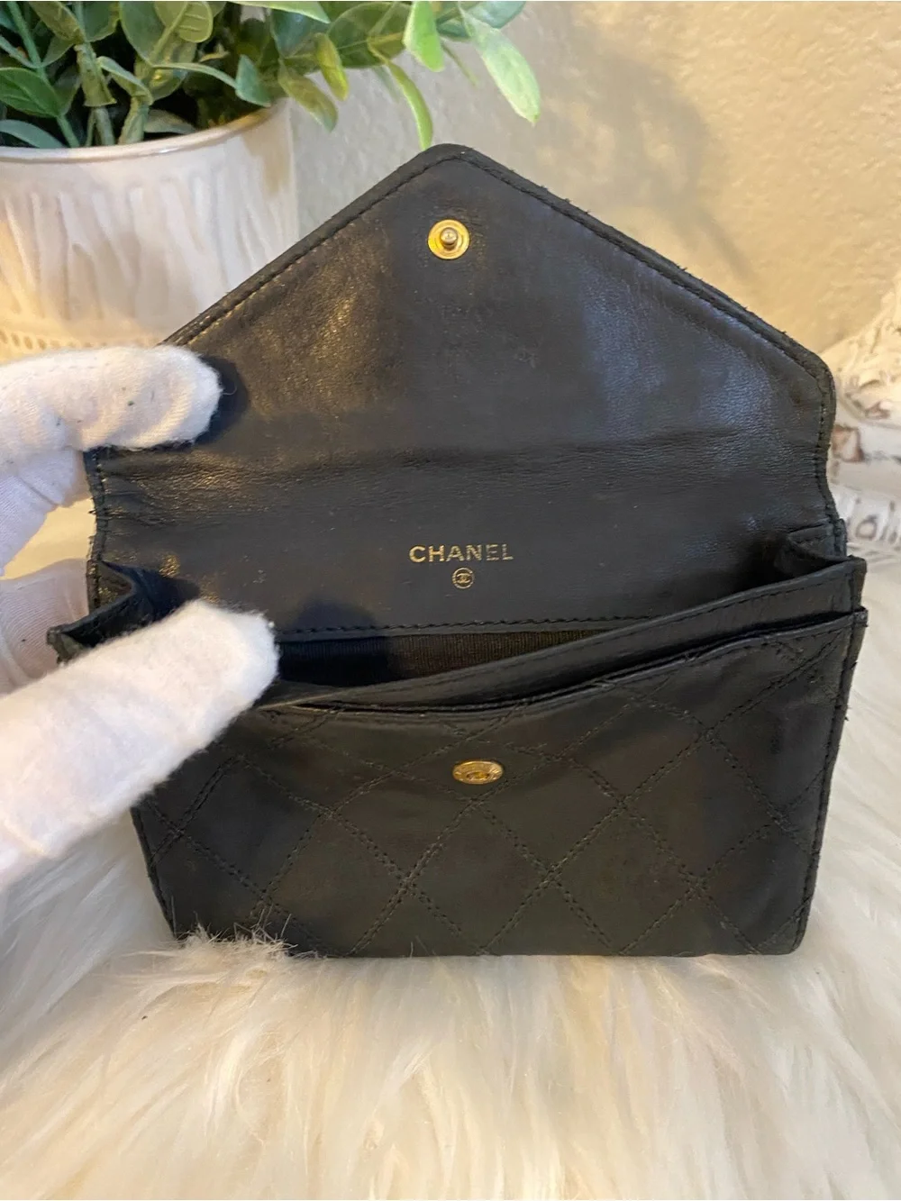 CHANEL black quilted