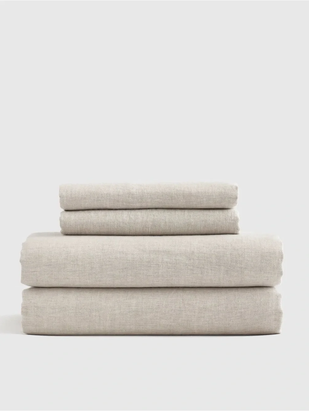Queen Linen Sheet Set in Natural Chambray - Retail $184