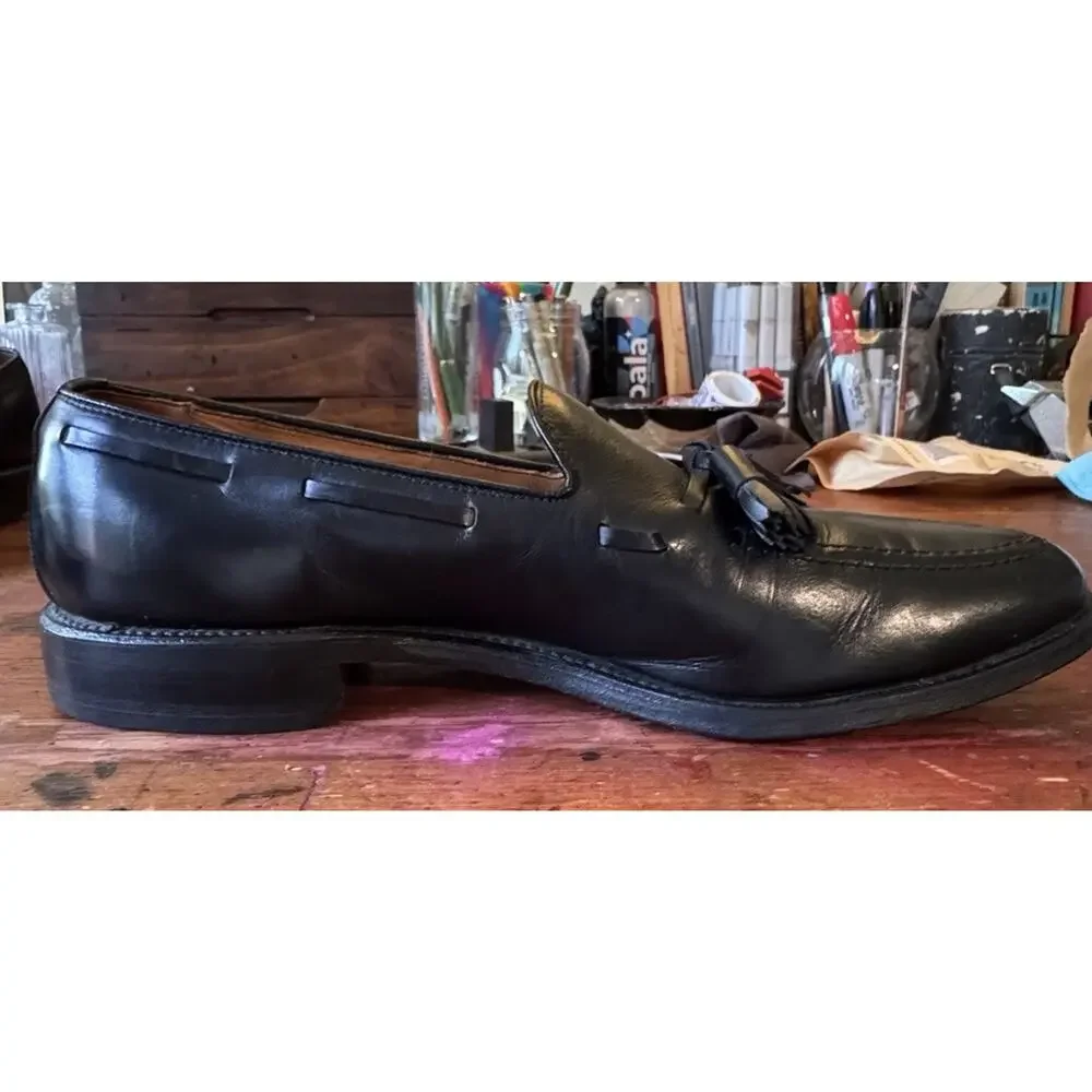 Vintage Allen Edmonds Grayson Black Leather Tassel Loafers 9 1/2 AA Made in USA