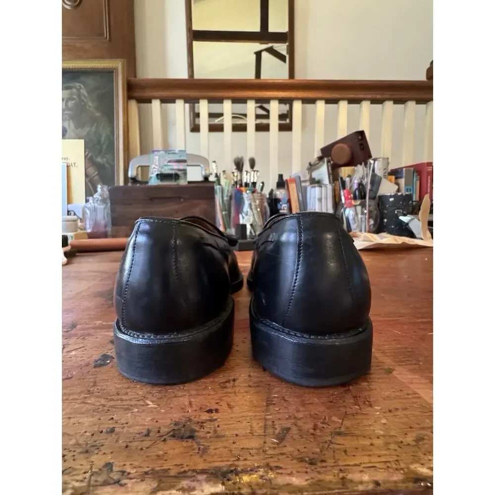 Vintage Allen Edmonds Grayson Black Leather Tassel Loafers 9 1/2 AA Made in USA
