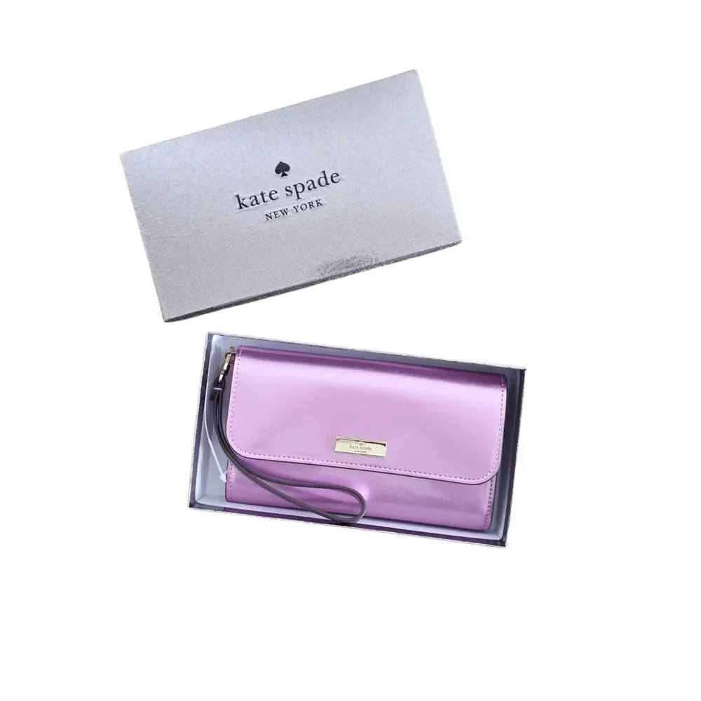 Kate Spade Kenzie Wristlet Wallet Metallic Pink