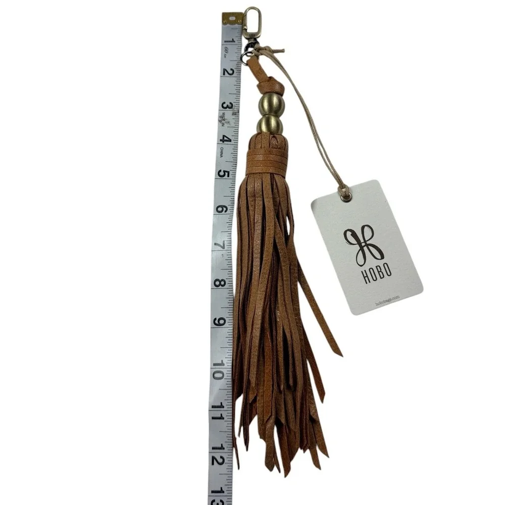 HOBO Tamborine Tassel Leather Bag Charm Whiskey Brown NV-20077WHKY NEW