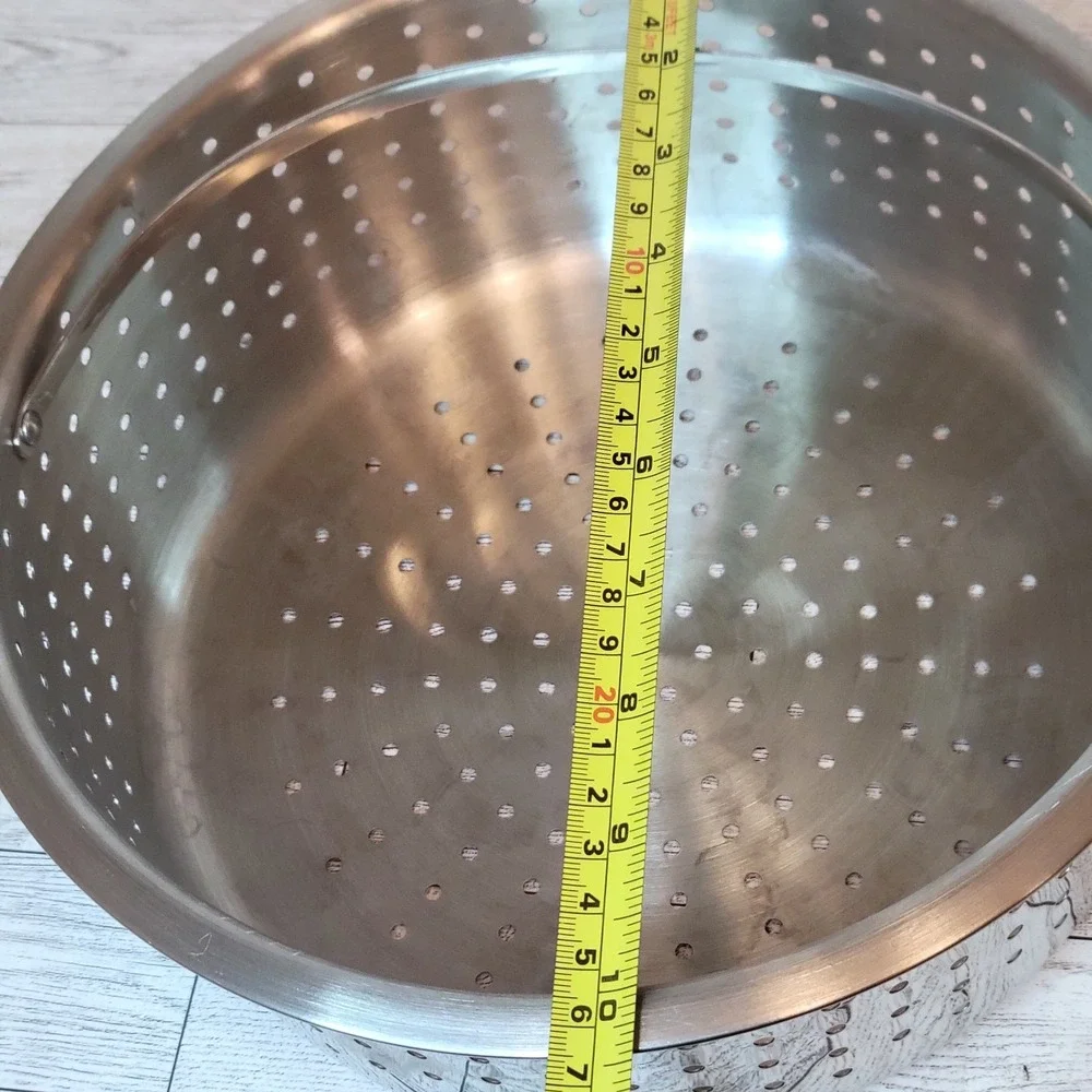 All-Clad 2pc Multi-Pot Stainless Steel Stock Strainer & Steamer Insert 12qt READ