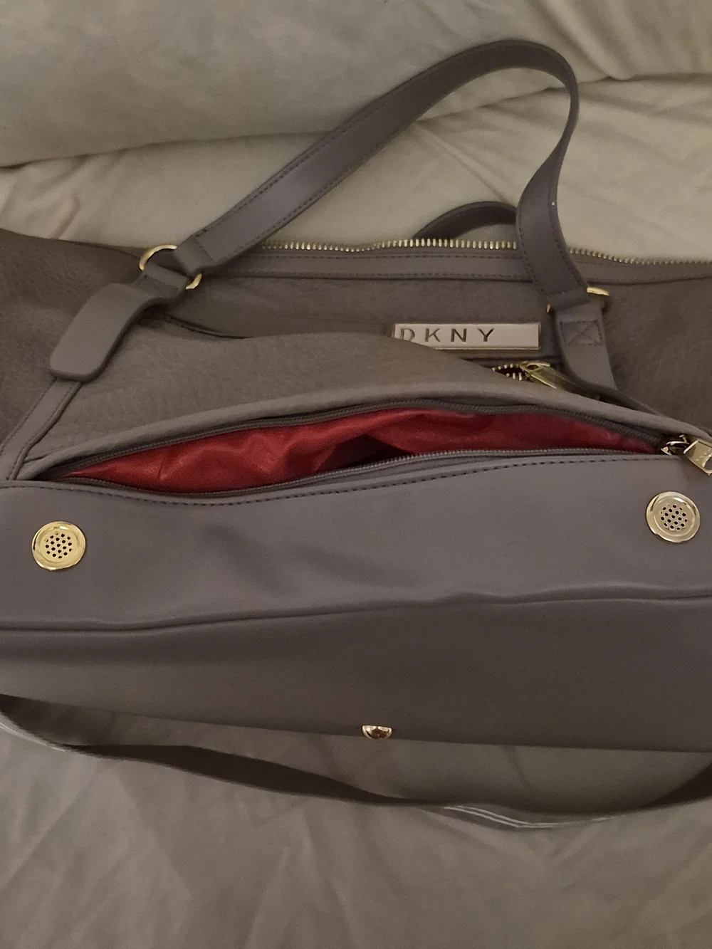 Dkny taupe leather