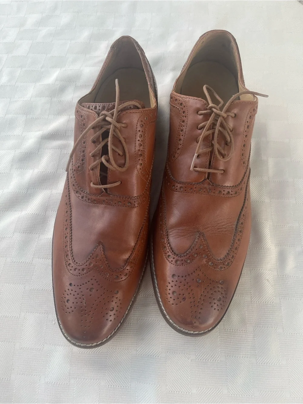 Cole Haan Men's Tan Leather Wingtip Oxfords