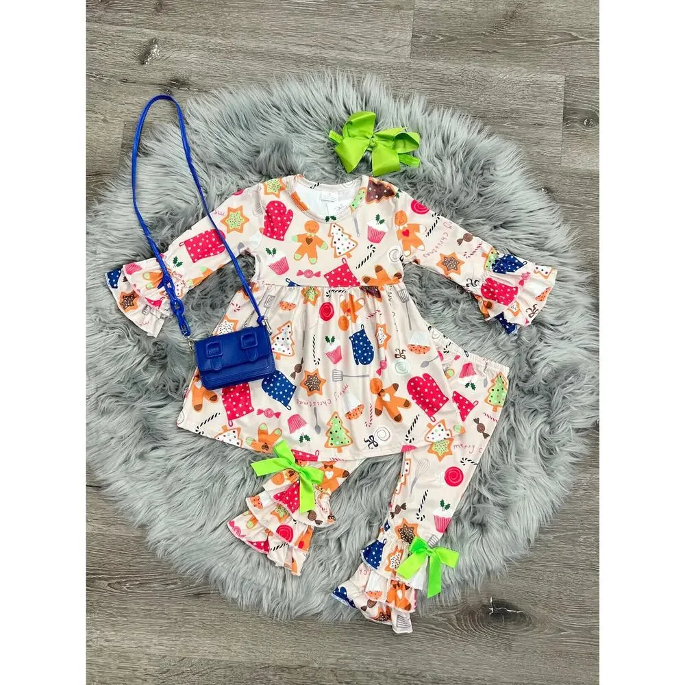 Christmas Cookie Boutique Ruffle Legging‎ Set Size 3/6month