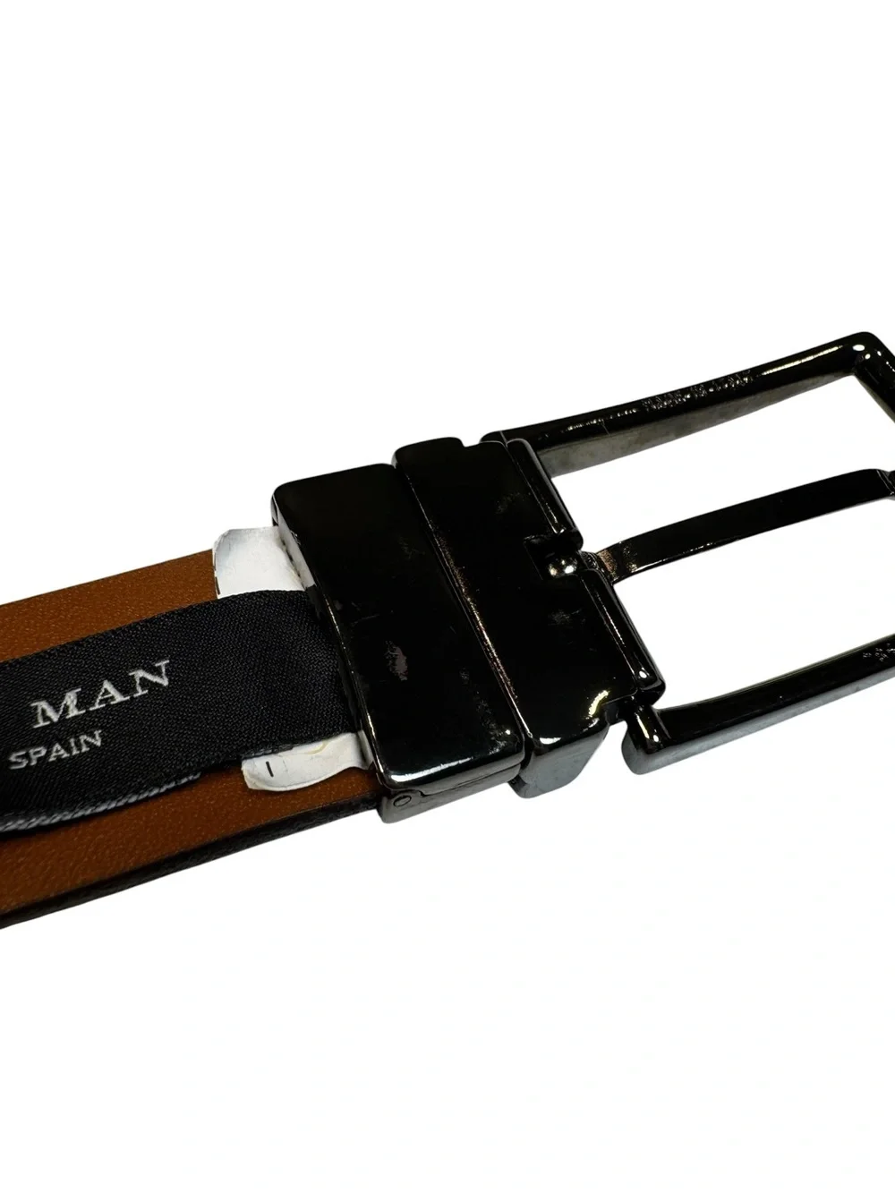 ZARA Reversible Belt Black Brown Leather Size L 36 (US) / 90 (EU) Made in Spain