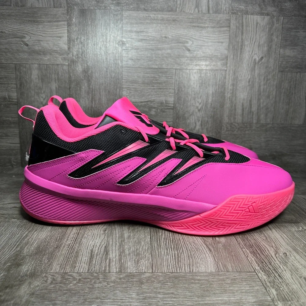 Adidas Dame Certified 3 Mens Size 18 Pink Black Basketball Sneakers NEW JI1545