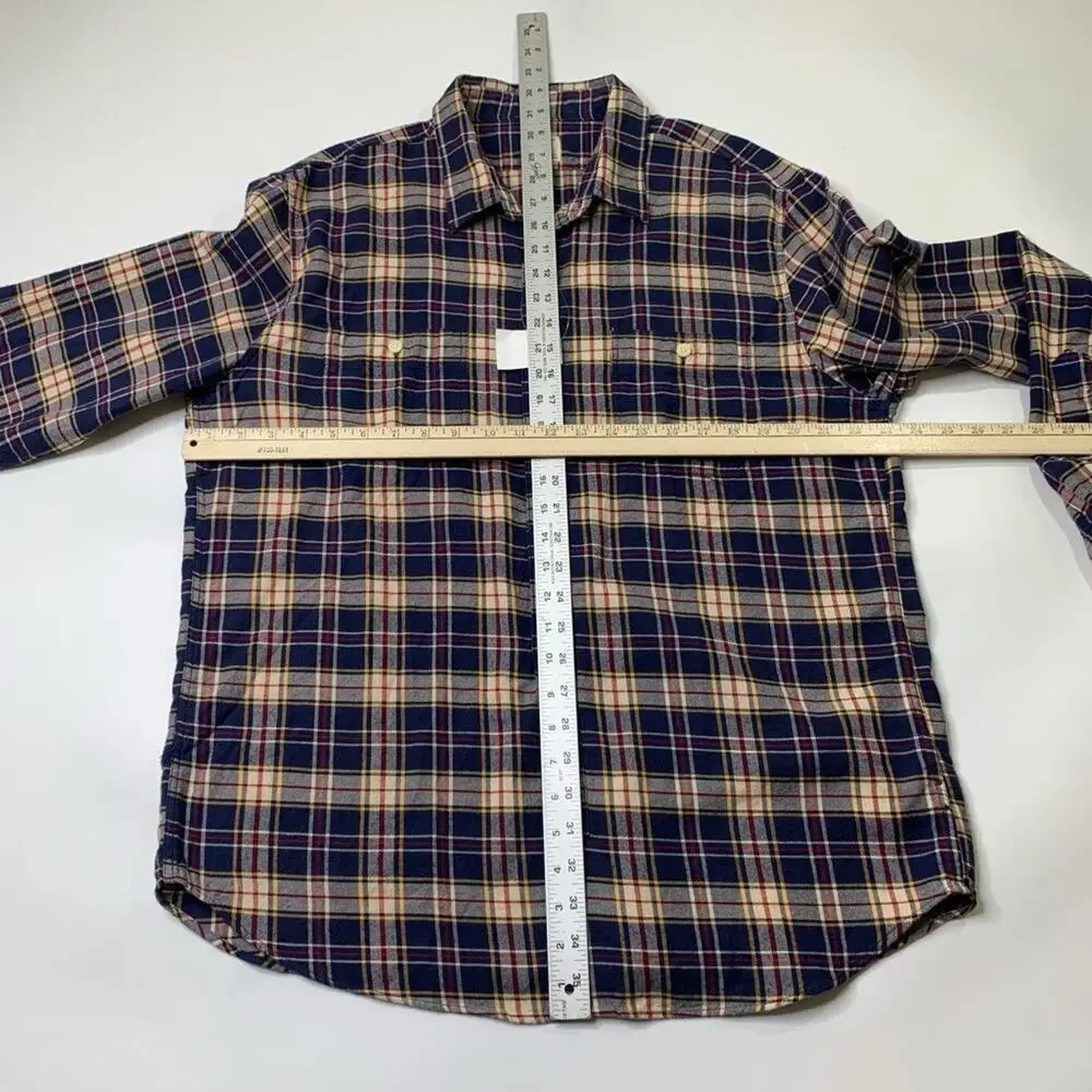 J Crew Shirt Mens XL Extra Large Flannel Cotton Plaid Button Up Long‎ Sleeve