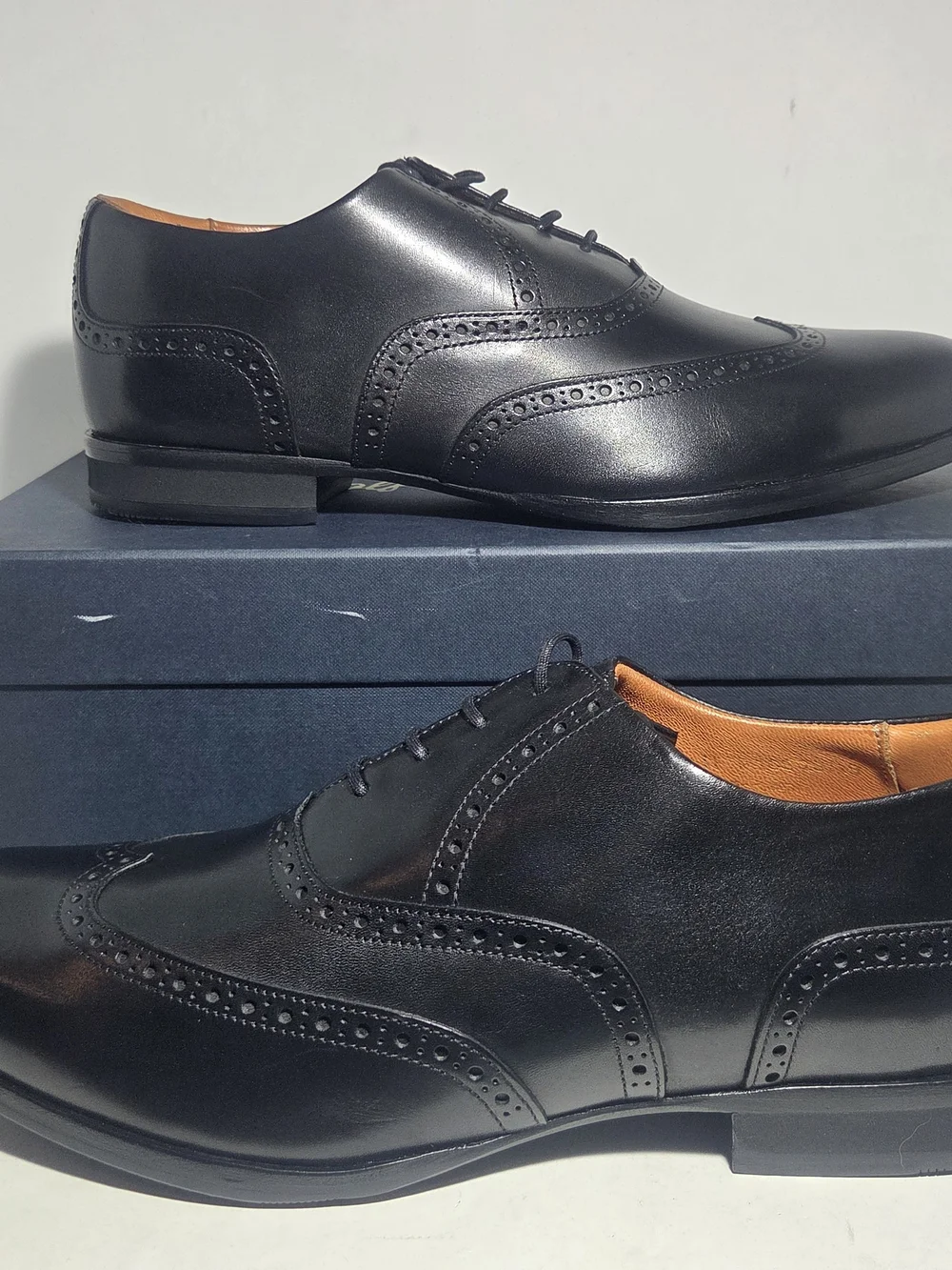 Wolf & Shepherd Senna Wingtip Dress Shoes Black Leather Men's 11 D New In Box