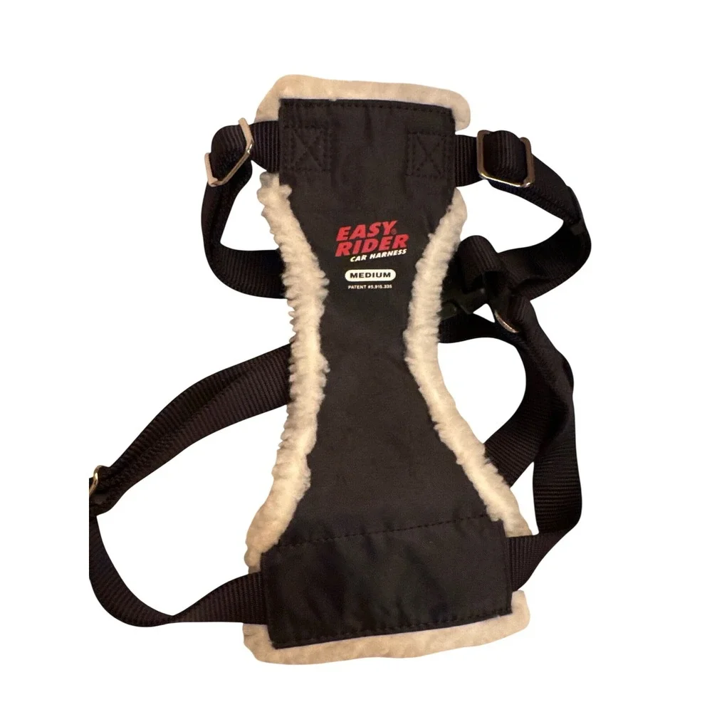 Easy Rider Pet Car Harness Sz M 25 - 50 lbs Adjustable Straps Sherpa Lining