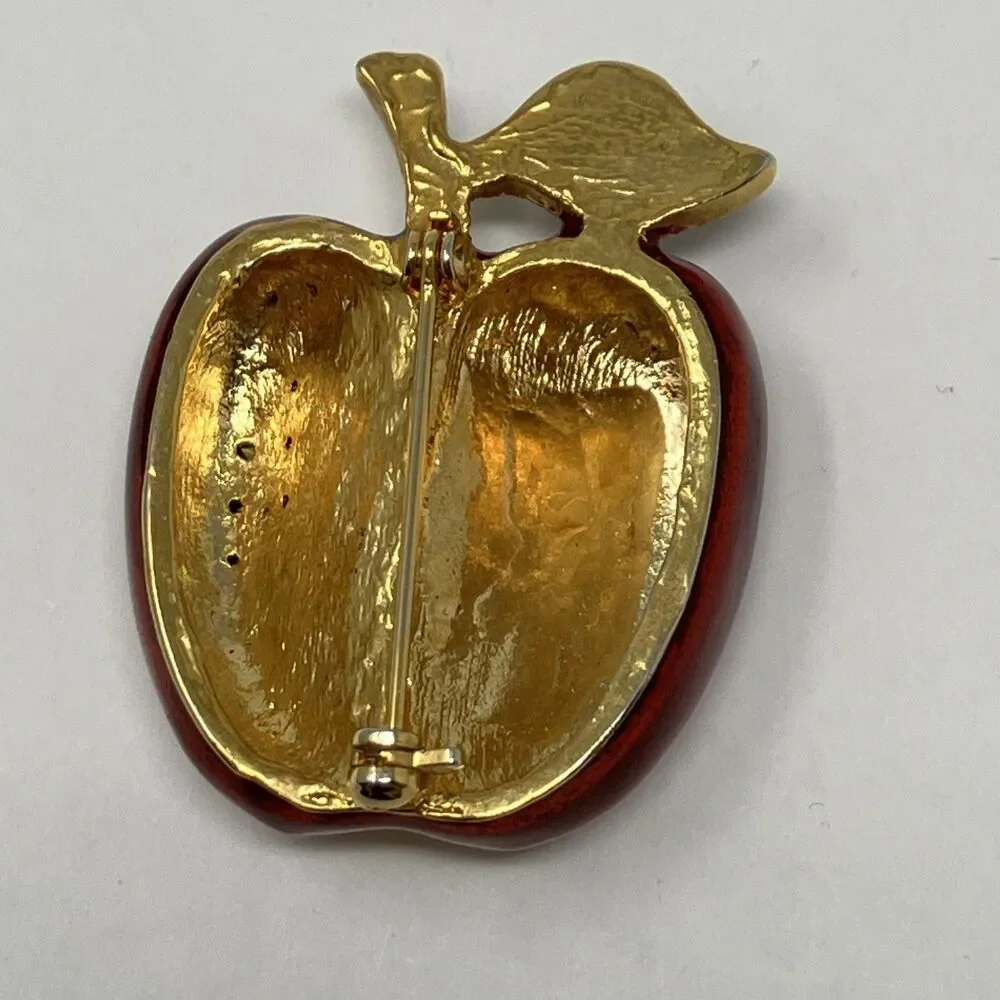 Apple pin brooch